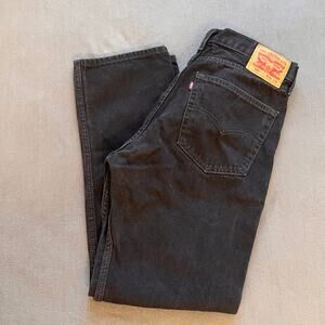 Levis 505 Jeans Mens Sz 36x32 Black Straight Leg Classic Fit Denim Work Western
